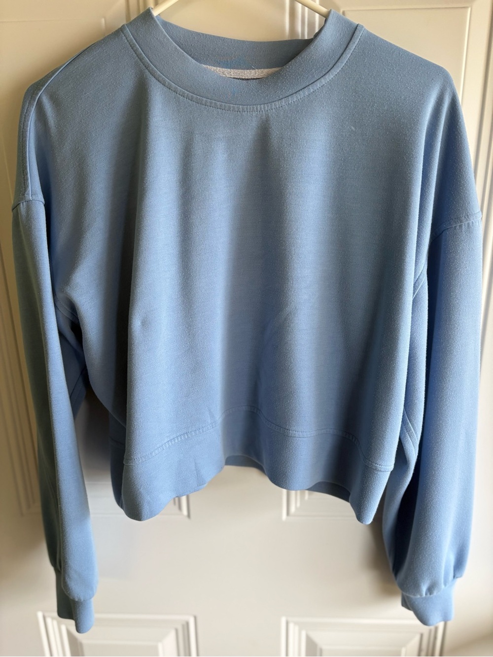 lululemon athletica Light Blue Crewneck Cropped Sweatshirt